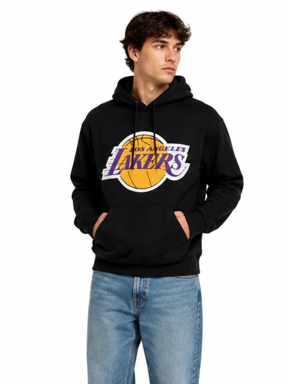 NBA Los Angeles Lakers Black Logo Hoodie Men’s Large Official Licensed
